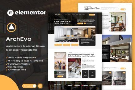 ArchEvo - Architecture & Interior Design Elementor Template Kit