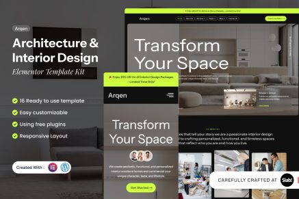 Arqen - Architecture & Interior Design Elementor Template Kit