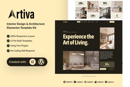 Artiva - Interior Design & Architecture Elementor Template Kit