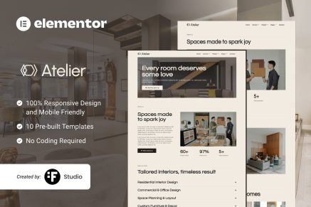 Atelier – Interior Design Elementor Template Kit