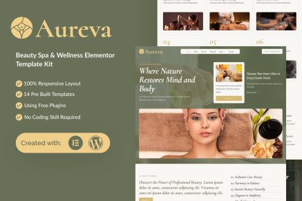 Aureva - Beauty Spa & Wellness Elementor Template Kit