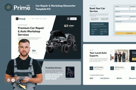 AutoPrime - Car Repair & Workshop Elementor Template Kit