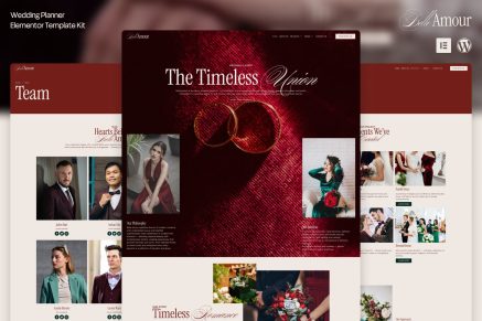 Belle Amour - Modern Elegant Wedding Planner Elementor Template Kit