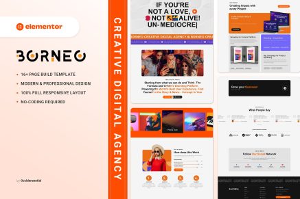 Borneo - Creative Digital Agency Elementor Template Kit
