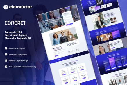 Concret - Corporate HR & Recruitment Agency Elementor Template Kit