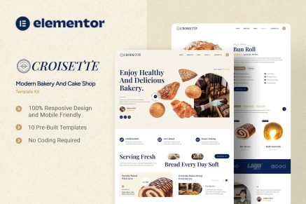 Croisette - Modern Bakery and Cake Shop Elementor Template Kit