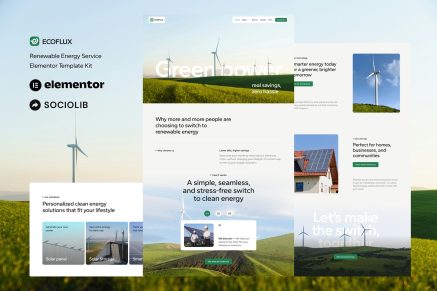 Ecoflux - Renewable Energy & Solar Panel Elementor Template Kit