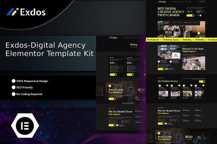Exdos - Digital Agency Elementor Template Kit