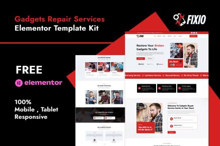 Fixio - Gadgets & Electronics Repair Services Elementor Template Kit