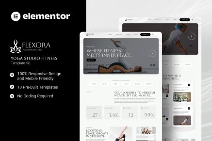 Flexora - Yoga Studio Fitness Elementor Template Kit