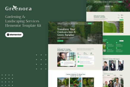 Greenora - Gardening & Landscaping Services Elementor Pro Template Kit