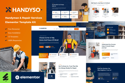 Handyso - Handyman & Repair Service Elementor Template Kit