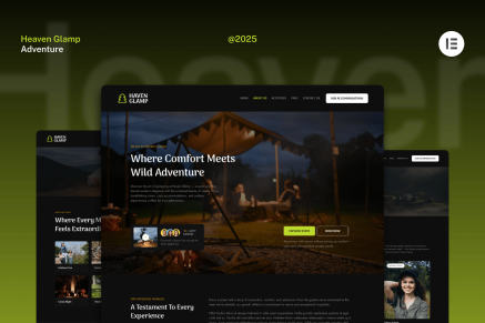 Haven Glamp - Dark Luxury Adventure Elementor Template Kit