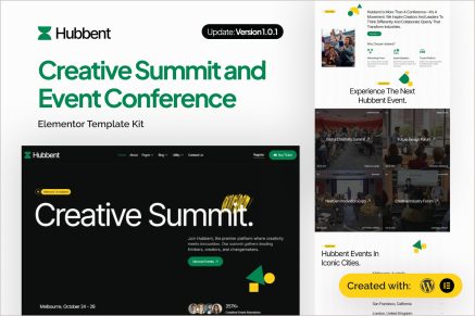 Hubbent - Creative Summit & Event Conference Elementor Template Kit