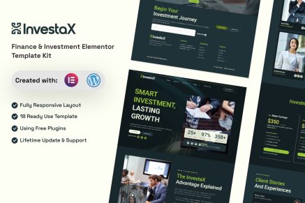 InvestaX - Finance & Investment Elementor Template Kit