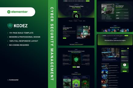 Kodez - Cyber Security Management Elementor Template Kit