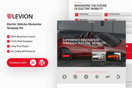 Levion - Electric Vehicle Elementor Template Kit