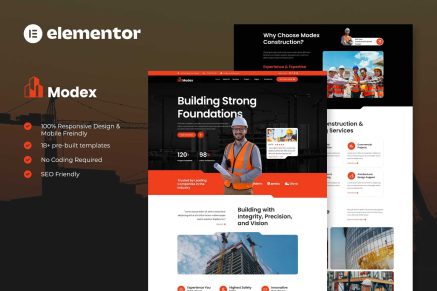 Modex - Construction & Building Services Elementor Template Kit