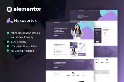 Nexovortex - Software Company Elementor Pro Template Kit