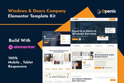 Openix - Windows & Doors Company Elementor Template Kit