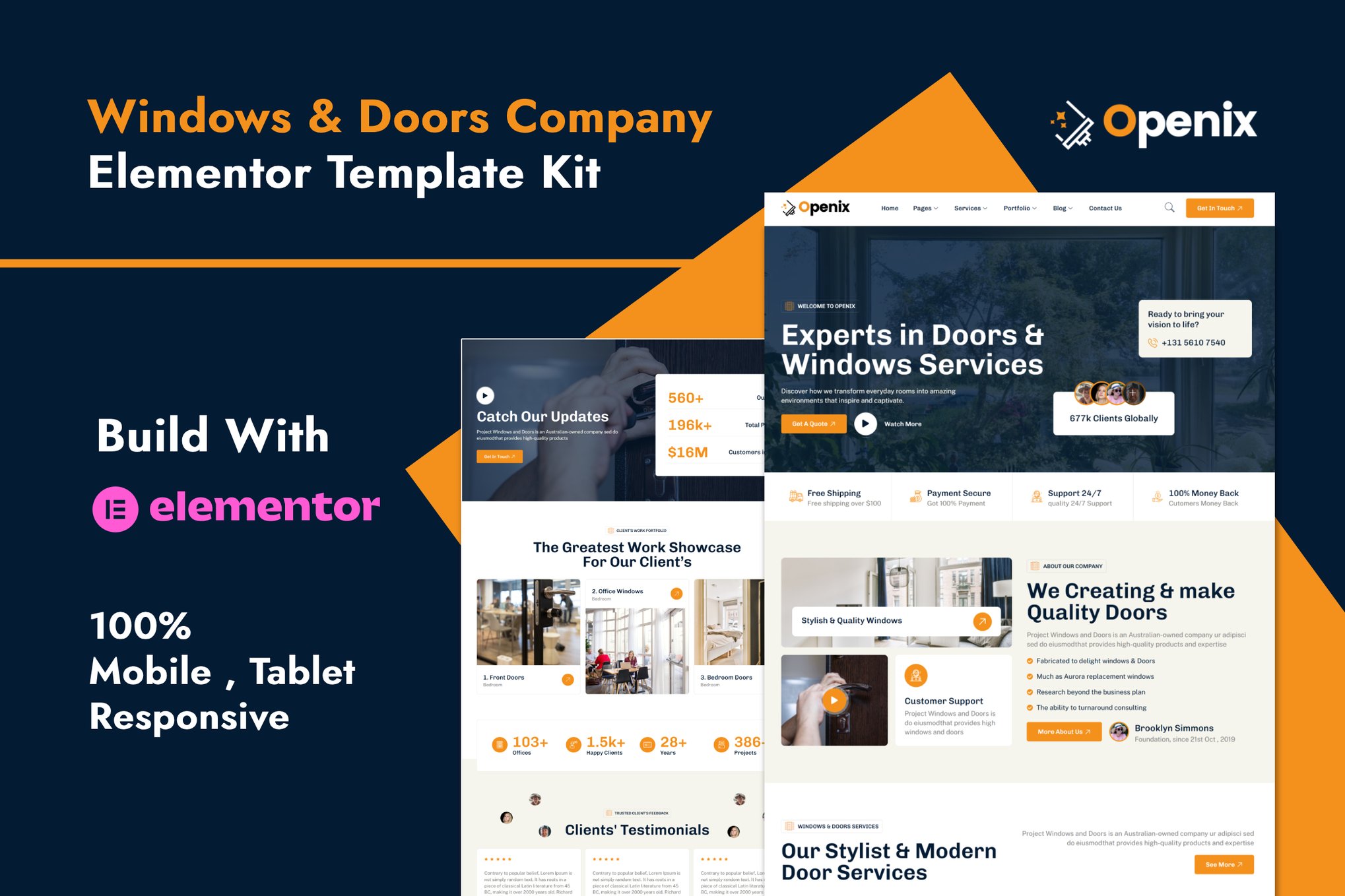Openix - Windows & Doors Company Elementor Template Kit