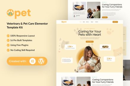 Opet - Veterinary & Pet Care Elementor Template Kit