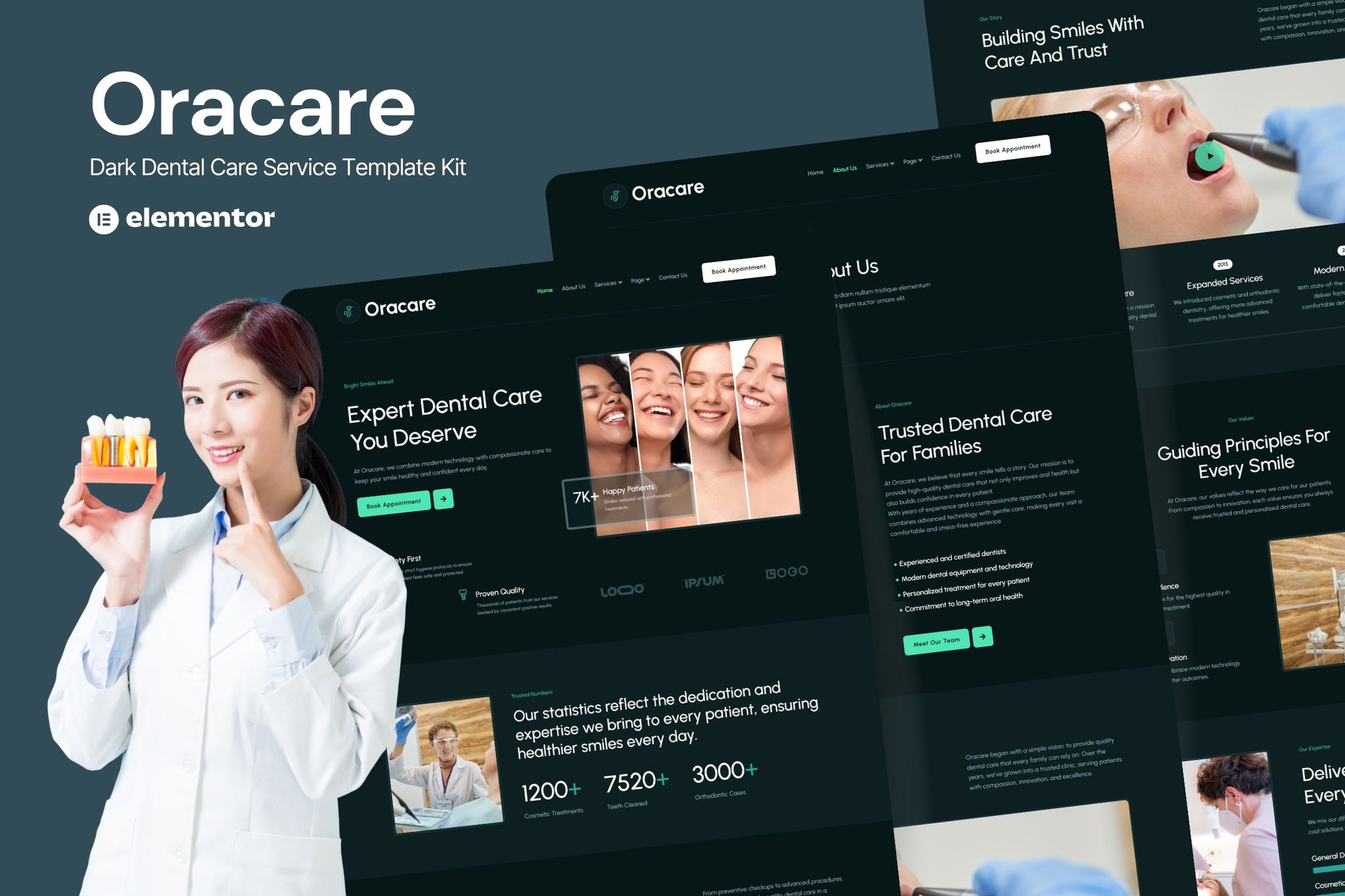 Oracare – Dental Care Service Website Elementor Template Kits