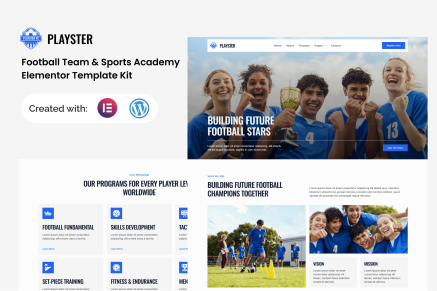 Playster - Football Team & Sports Academy Elementor Template Kit