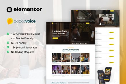 PodcaVoice - Podcaster & Streaming Elementor Template Kit