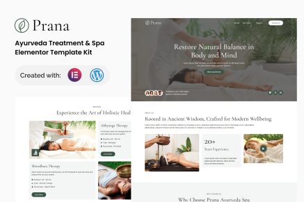 Prana - Ayurveda Treatment & Spa Elementor Template Kit