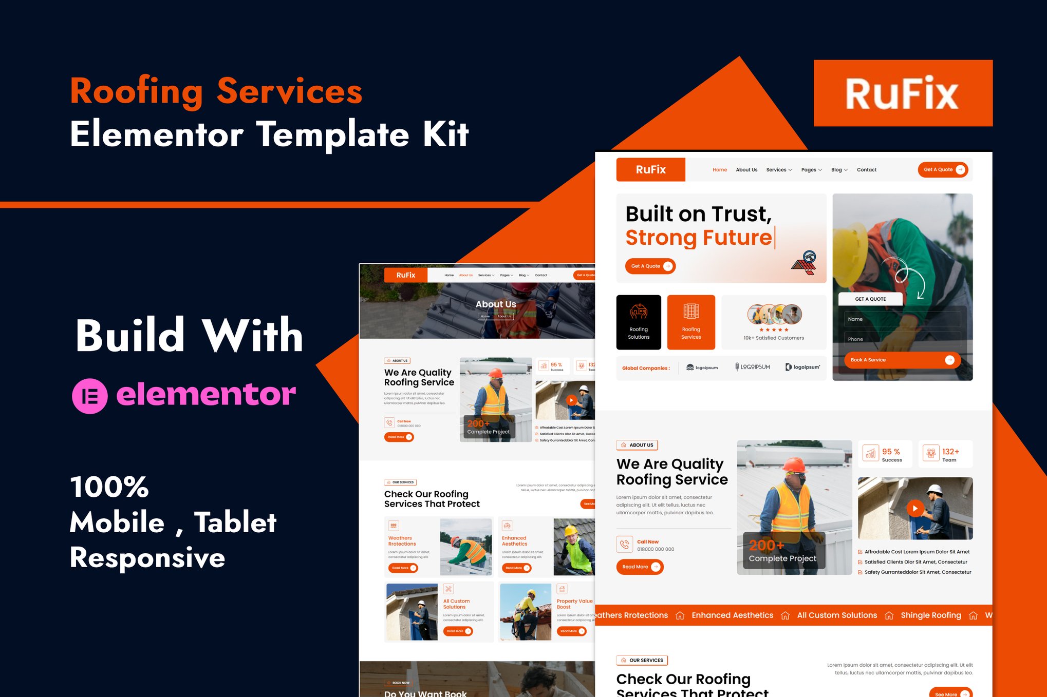 Rufix - Roofing Services Elementor Template Kit