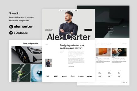 ShowUp - Personal Portfolio & Resume Elementor Template Kit