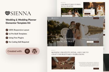 Sienna - Wedding Planner Elementor Template Kit