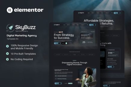 Skybuzz - Digital Marketing Agency Elementor Template Kit
