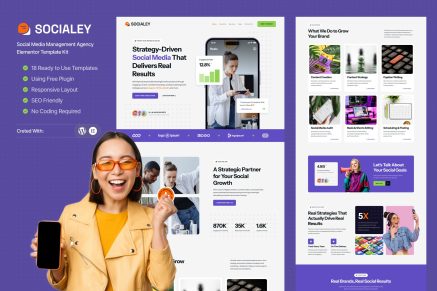 Socialey - Social Media Management Agency Elementor Template Kit