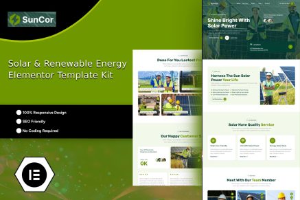 Suncor - Solar & Renewable Energy Elementor Template Kit