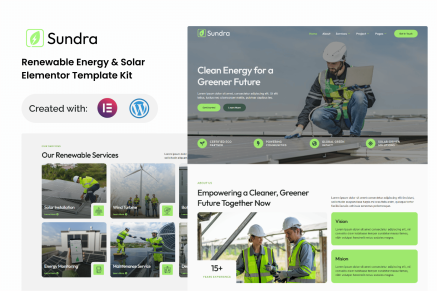 Sundra - Renewable & Energy Solar Elementor Template Kit