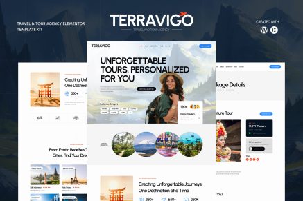 TerraviGo - Modern Travel & Tour Agency Elementor Template kit