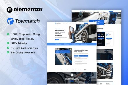 TowMatch - Towing Services Elementor Pro Template Kit