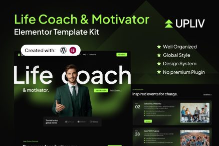 Upliv - Life Coach & Motivator Elementor Template Kit