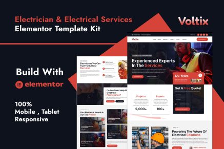 Voltix - Electrician & Electrical Services Elementor Template Kit
