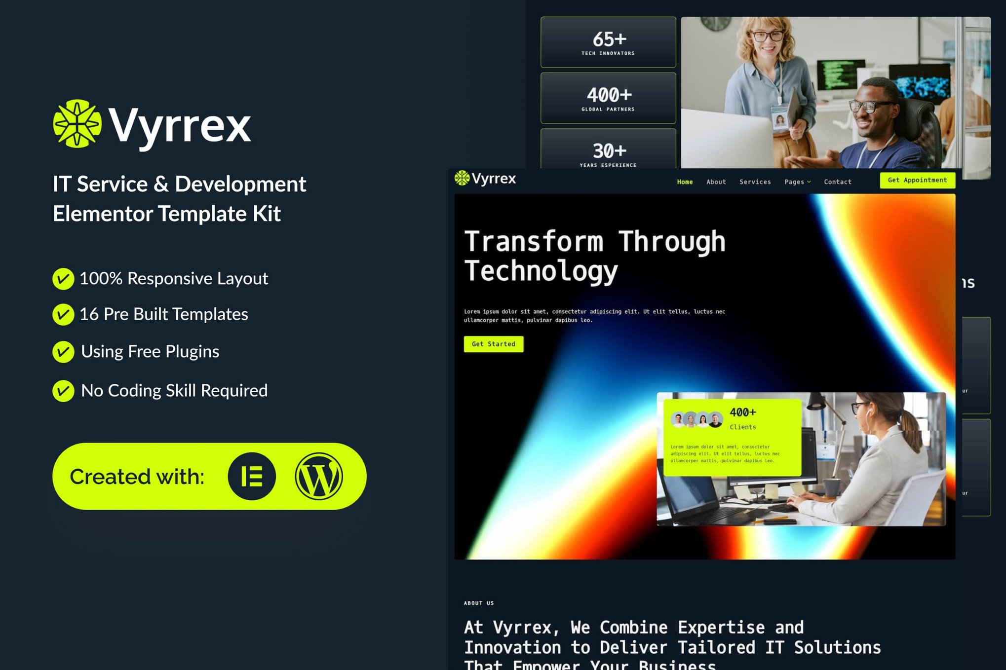 Vyrrex - IT Service & Development Elementor Template Kit