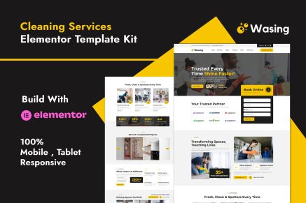 Wasing - Cleaning Services Elementor Template Kit