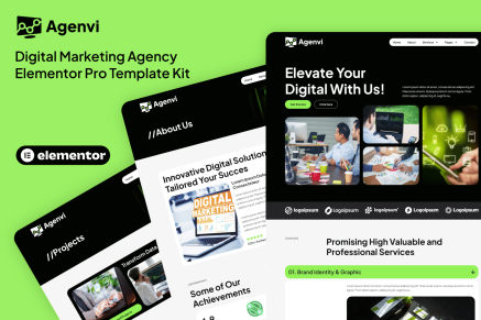 Agenvi – Digital Marketing Agency Elementor Pro Template Kit