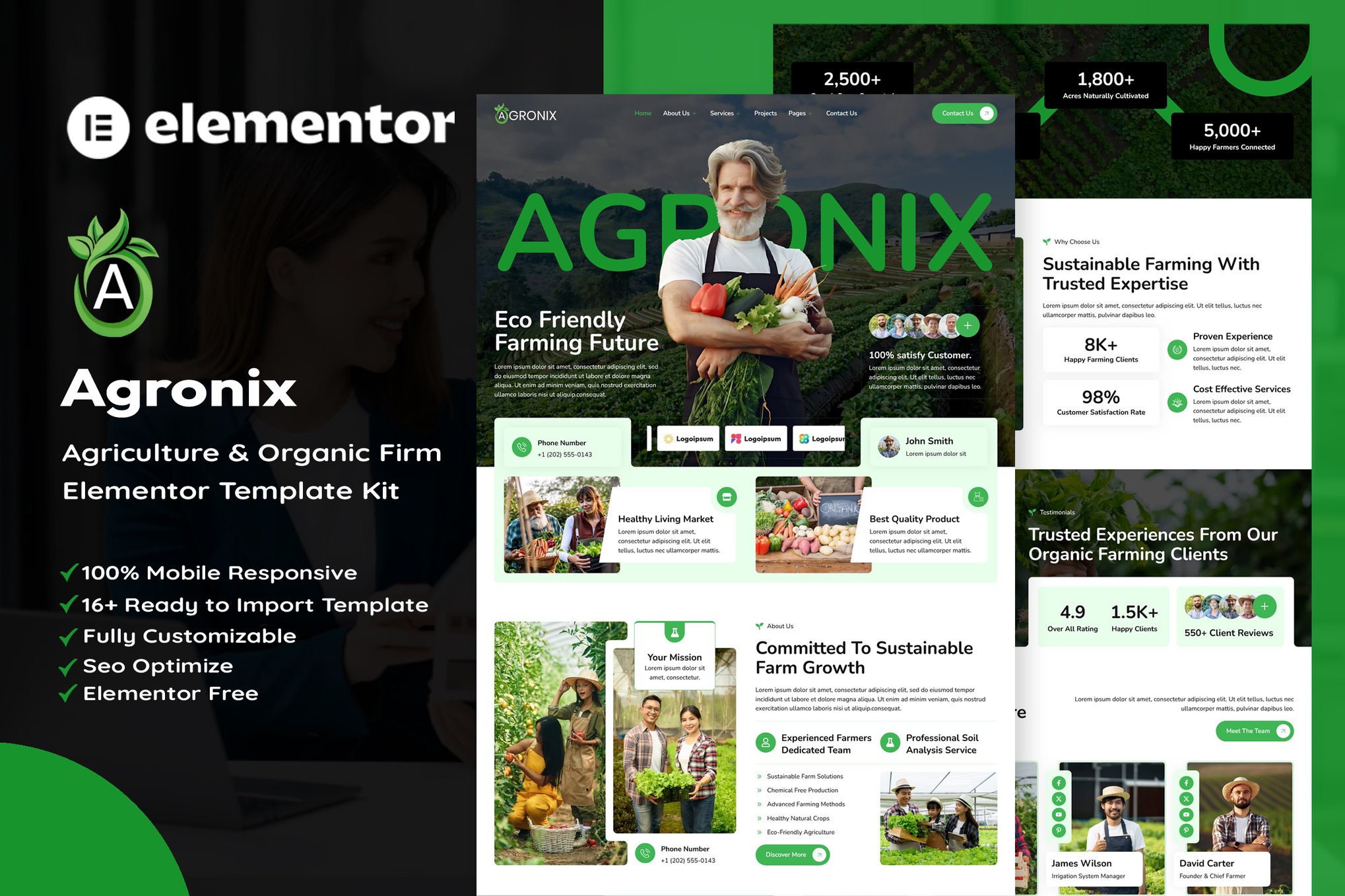 Agronix – Agriculture & Organic Farming Elementor Template Kit