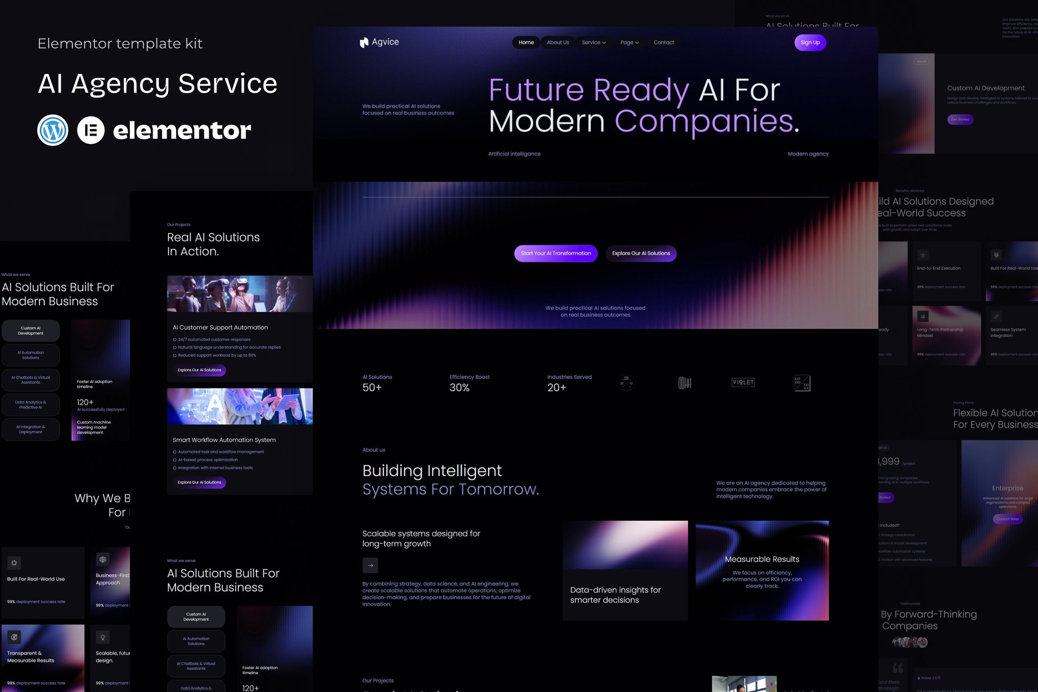 Agvice - AI Agency Service Elementor Template Kit