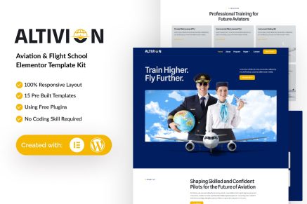 Altivion – Aviation & Flight School Elementor Template Kit