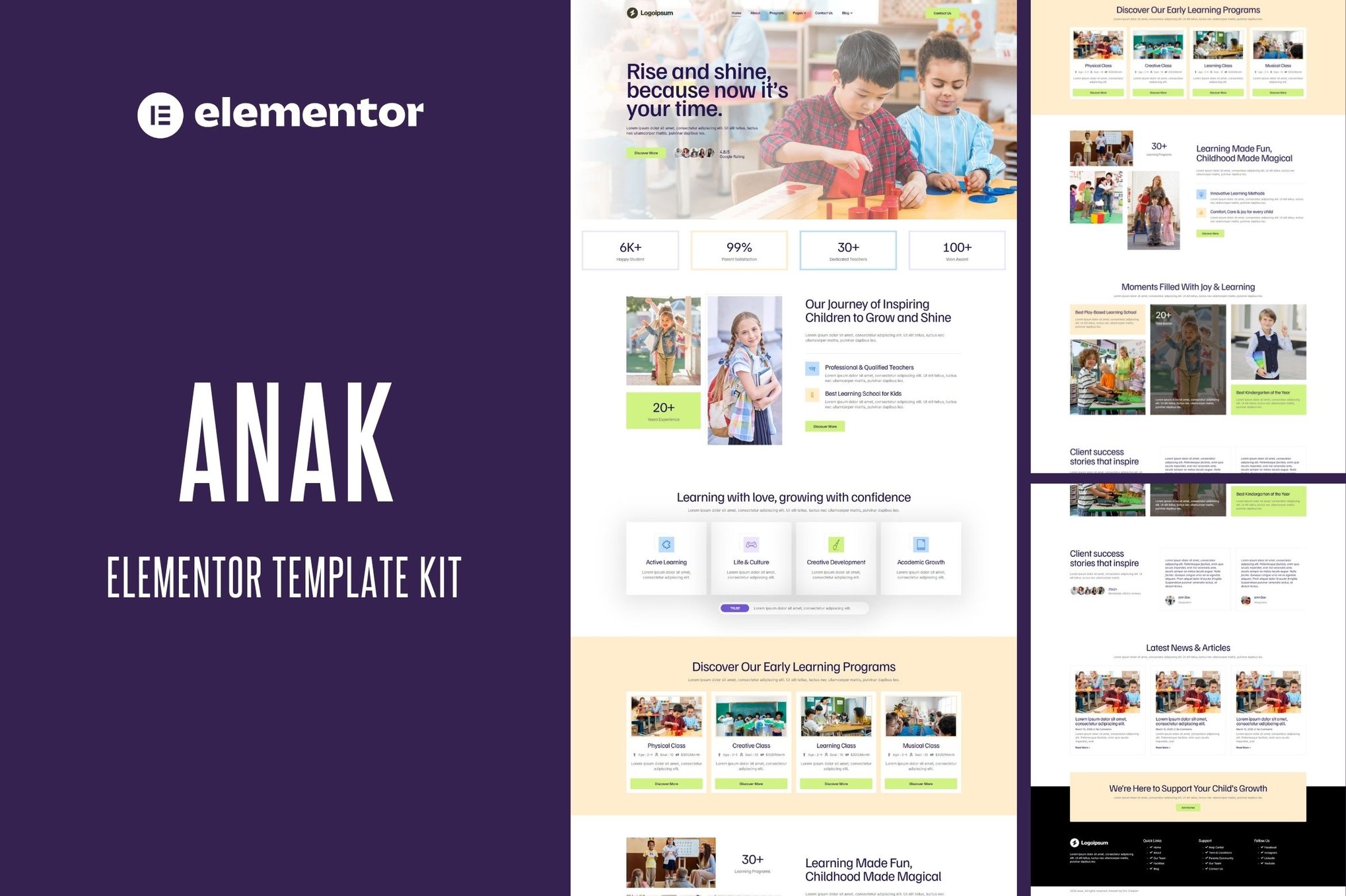 Anak – Kindergarten Elementor Pro Template Kit