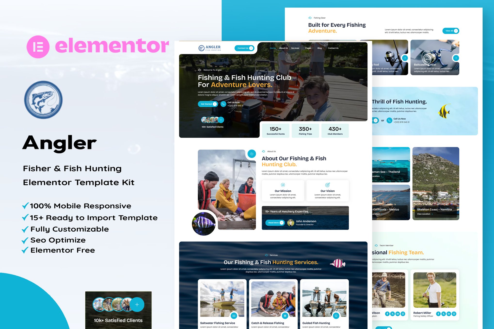 Angler - Fishing & Fish Hunting Elementor Template Kit