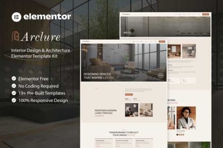 Arclure – Interior Design & Architecture Elementor Template Kit
